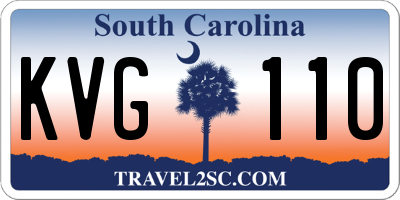 SC license plate KVG110