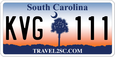 SC license plate KVG111