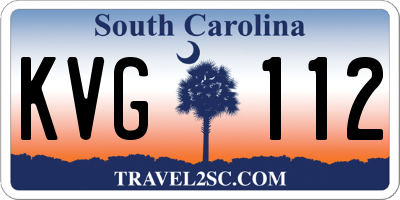 SC license plate KVG112