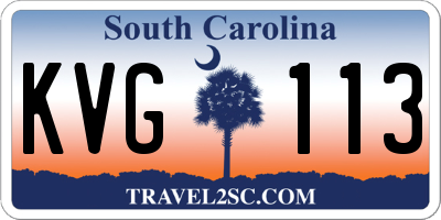 SC license plate KVG113