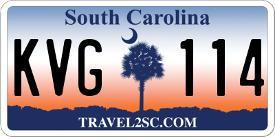 SC license plate KVG114
