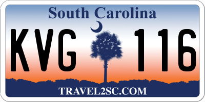 SC license plate KVG116