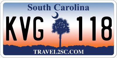 SC license plate KVG118
