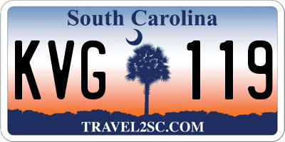 SC license plate KVG119
