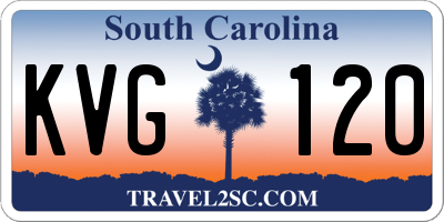 SC license plate KVG120