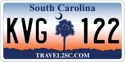 SC license plate KVG122
