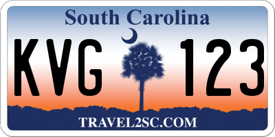 SC license plate KVG123