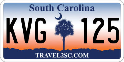 SC license plate KVG125