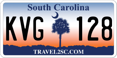 SC license plate KVG128