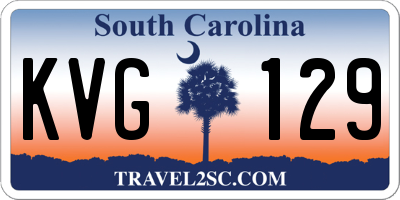 SC license plate KVG129