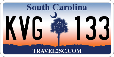 SC license plate KVG133