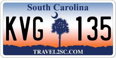 SC license plate KVG135