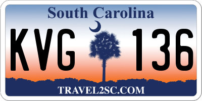 SC license plate KVG136