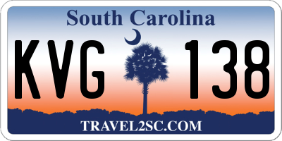 SC license plate KVG138