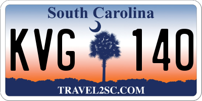 SC license plate KVG140