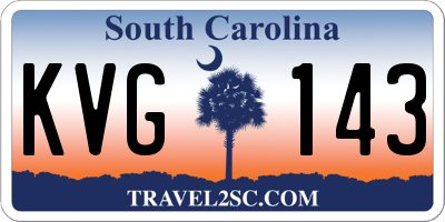SC license plate KVG143