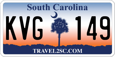 SC license plate KVG149