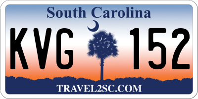 SC license plate KVG152