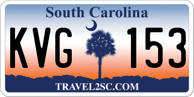 SC license plate KVG153