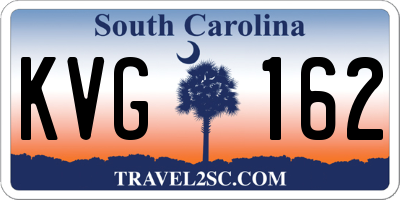 SC license plate KVG162