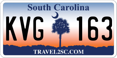 SC license plate KVG163