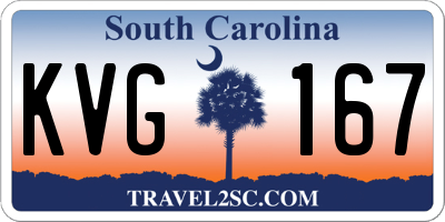 SC license plate KVG167