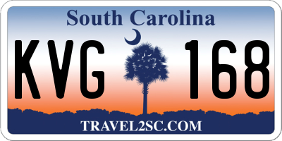 SC license plate KVG168