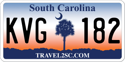 SC license plate KVG182