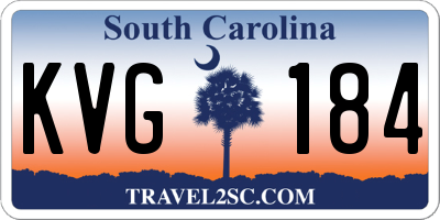 SC license plate KVG184