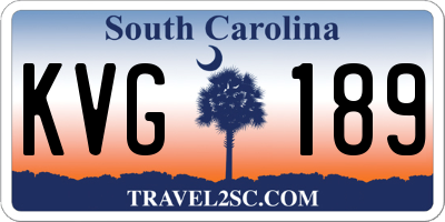 SC license plate KVG189
