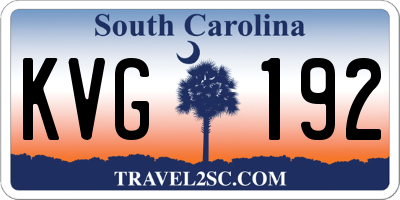 SC license plate KVG192