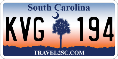 SC license plate KVG194