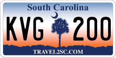 SC license plate KVG200