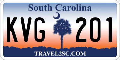 SC license plate KVG201
