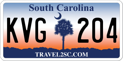 SC license plate KVG204