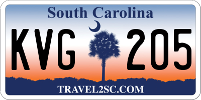 SC license plate KVG205