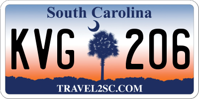 SC license plate KVG206