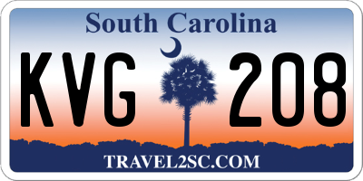 SC license plate KVG208