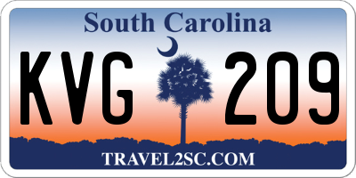 SC license plate KVG209