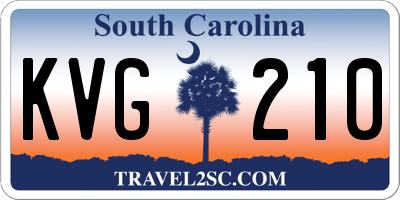SC license plate KVG210
