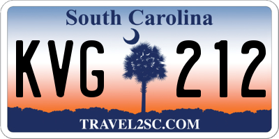 SC license plate KVG212