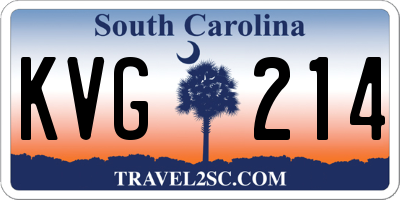 SC license plate KVG214