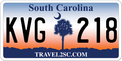 SC license plate KVG218