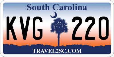 SC license plate KVG220