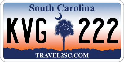 SC license plate KVG222