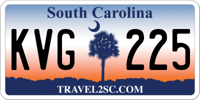 SC license plate KVG225