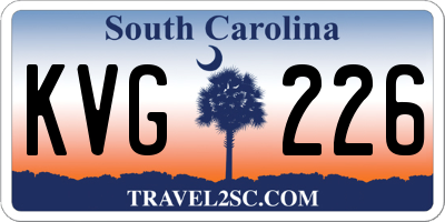 SC license plate KVG226