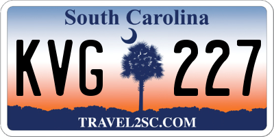 SC license plate KVG227