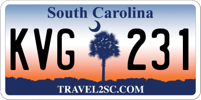 SC license plate KVG231