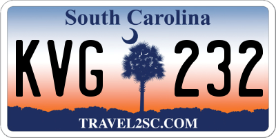 SC license plate KVG232